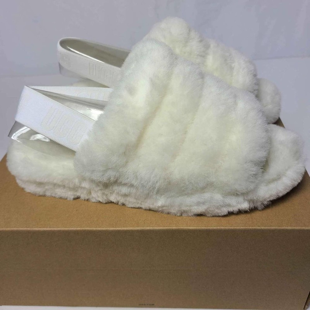 Fluff Yeah Ugg Slides- White